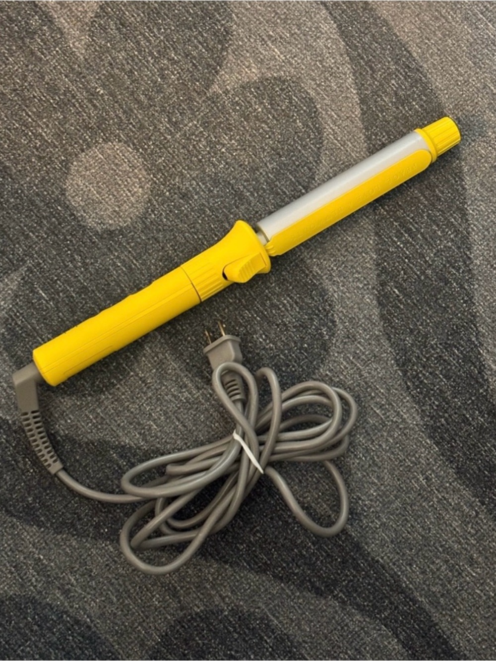 Drybar Yellow 3-Day Bender Rotating Curling Iron with Gray Power Cord